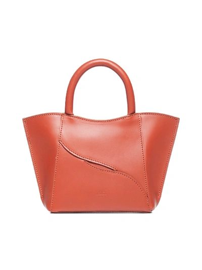 Shop Atp Atelier Leuca Mini Calfskin Bag In Rust
