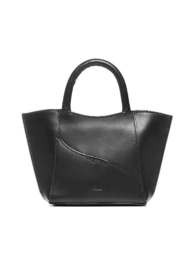Shop Atp Atelier Leuca Mini Calfskin Bag In Black