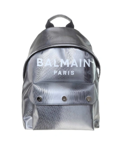 Shop Balmain B-back Led Backpack In Silver