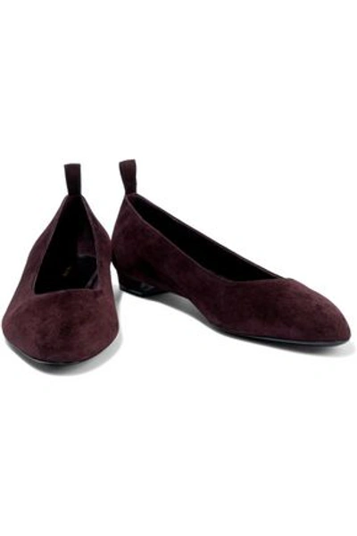 Shop The Row Lady D Suede Ballet Flats In Merlot