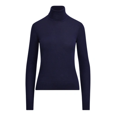 Shop Ralph Lauren Cashmere Turtleneck Sweater In Lux Navy