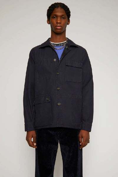 Shop Acne Studios Reversible Chore Jacket Mid Blue