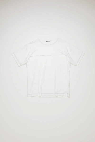 Shop Acne Studios Logo Print T-shirt Optic White