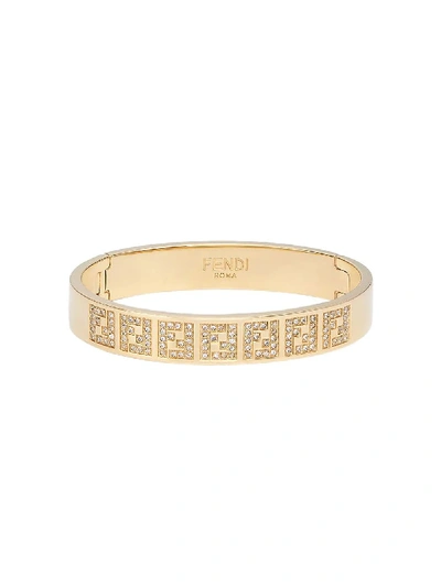 Shop Fendi Gold-tone Ff Monogram Bracelet