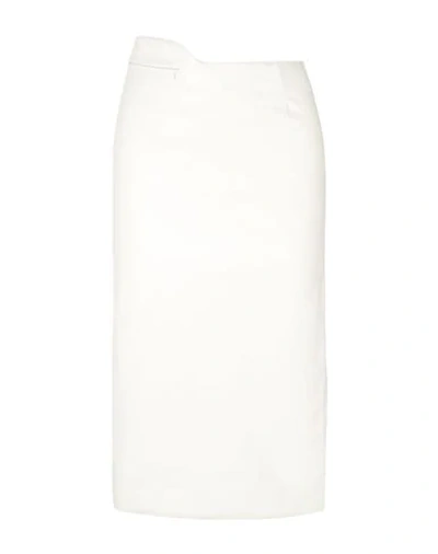 Shop Commission Woman Midi Skirt White Size 6 Polyurethane, Polyester