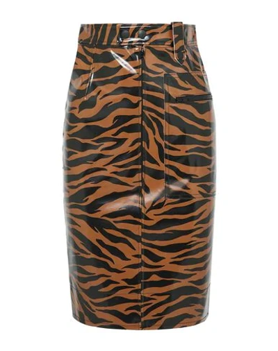 Shop Kwaidan Editions Woman Midi Skirt Brown Size 2 Polyurethane, Polyester, Cotton