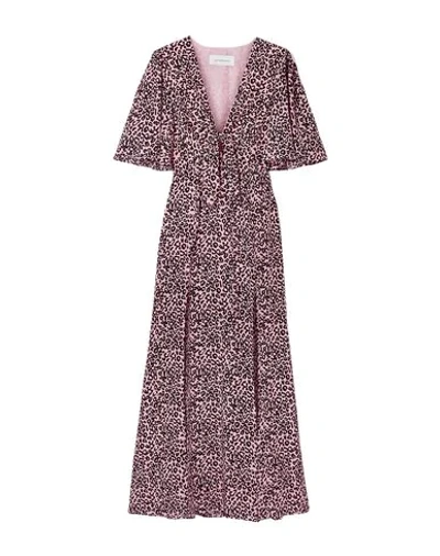 Les Rêveries Tie-front Leopard-print Silk-crepe Maxi Dress In Pink