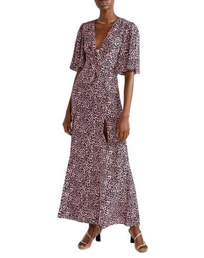 Les Rêveries Tie-front Leopard-print Silk-crepe Maxi Dress In Pink