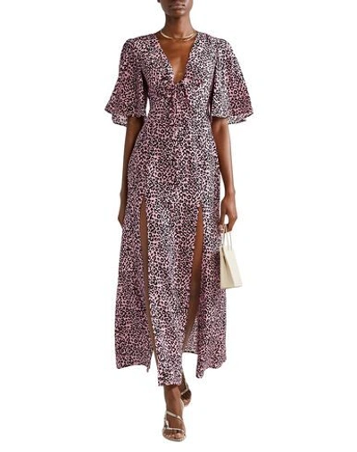 Les Rêveries Tie-front Leopard-print Silk-crepe Maxi Dress In Pink