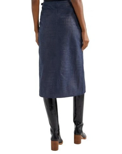 Shop Gabriela Hearst Woman Midi Skirt Midnight Blue Size 8 Calfskin