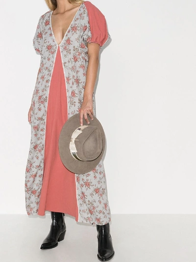 Shop Masterpeace Red Floral Print Panelled Maxi Dress