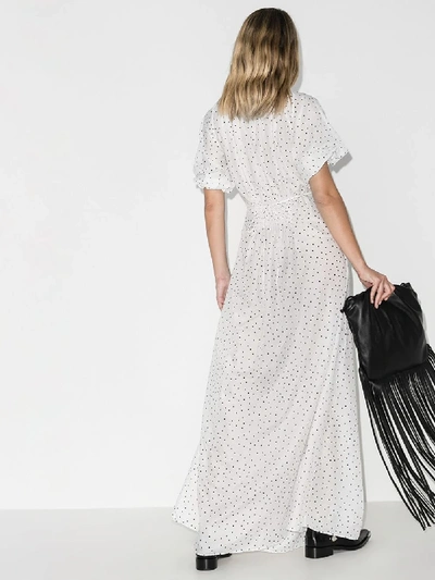 Shop Masterpeace Polka Dot High Neck Maxi Dress In White