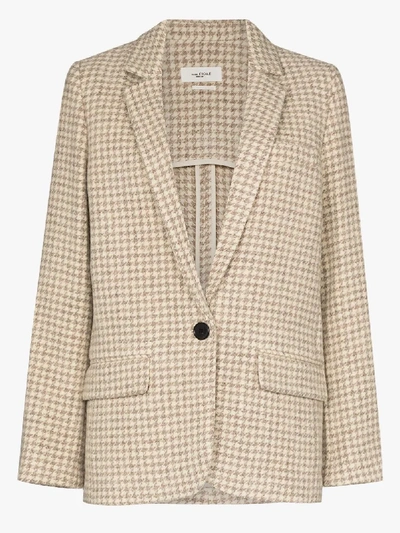 Shop Isabel Marant Étoile Charly Checked Wool Blazer In Neutrals