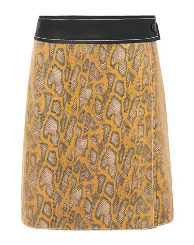 Shop Stand Studio Woman Midi Skirt Camel Size 2 Goat Skin In Beige