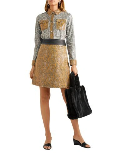 Shop Stand Studio Woman Midi Skirt Camel Size 2 Goat Skin In Beige