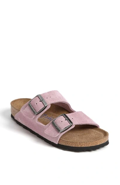Shop Birkenstock Arizona Soft Slide Sandal In Lavender Blush Suede