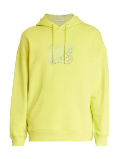 Shop Givenchy Infinity Rings Regular-fit Hoodie In Lime