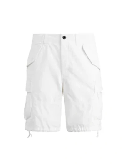 Shop Polo Ralph Lauren Washed Cotton Ripstop Cargo Shorts In White