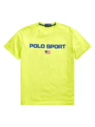 Shop Polo Ralph Lauren Classic-fit Polo Sport Jersey T-shirt In Bright Pear