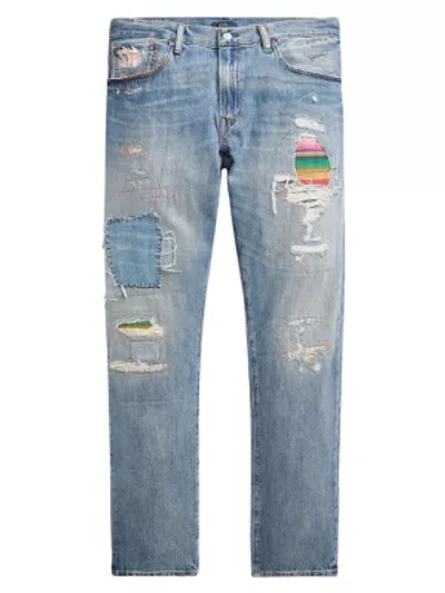 Shop Polo Ralph Lauren Sullivan Slim-fit Patch Distressed Jeans In Arroyo