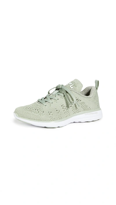 Shop Apl Athletic Propulsion Labs Techloom Pro Sneakers In Pale Moss/white