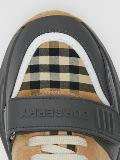 Shop Burberry V In Grey/archive Beige