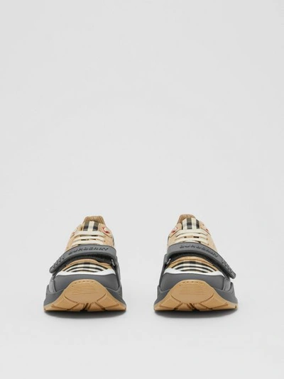 Shop Burberry V In Grey/archive Beige