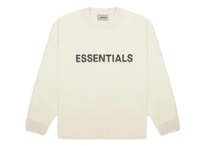 Pre-owned Fear Of God  Essentials Boxy Long Sleeve T-shirt Applique Logo Buttercream