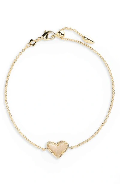 Shop Kendra Scott Ari Heart Charm Bracelet In Iridescent Drusy