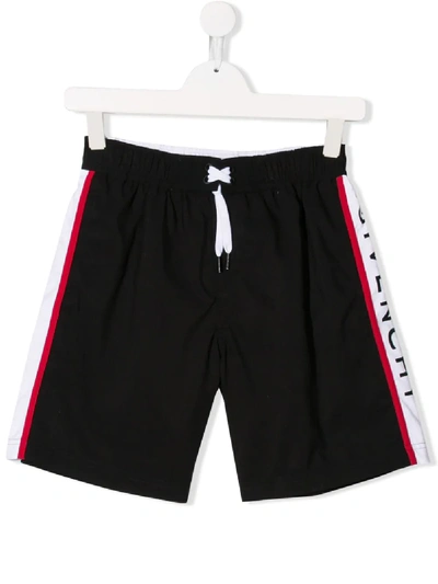 Givenchy Branded Bands Bermuda Shorts In Black In Black