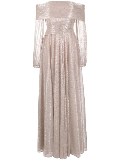 Shop Talbot Runhof Bonton Metallic Gown In Pink