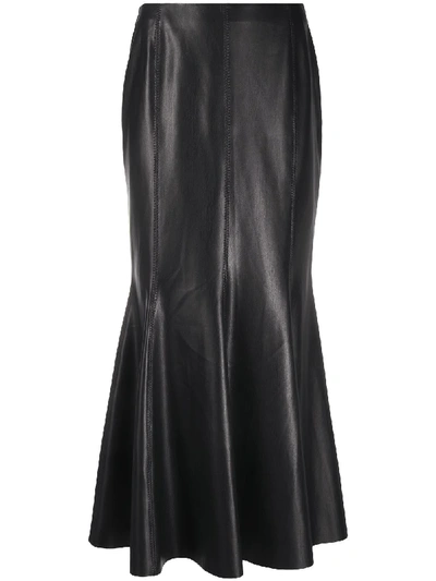 Shop Nanushka Vegan Leather Maxi-skirt In Black