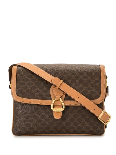 Pre-owned Celine Macadam Crossbody Bag In Brown