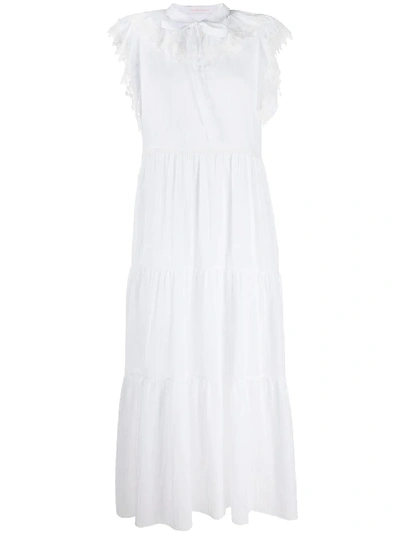 Shop See By Chloé Lace-detail Midi Dress In White