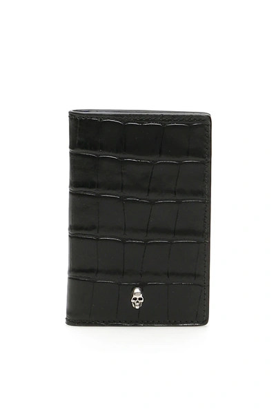 Shop Alexander Mcqueen Skull Bi-fold Cardholder In Black (black)