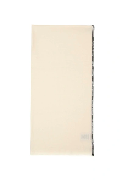 Shop Alexander Mcqueen Selvedge Silk And Cashmere Scarf In Ivory (white)