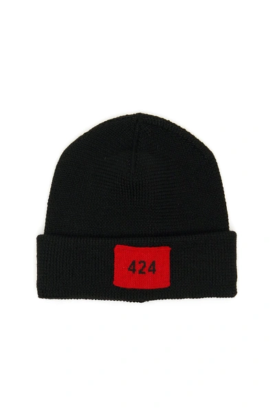 Shop Fourtwofour On Fairfax 424 Knit Hat In Black (black)