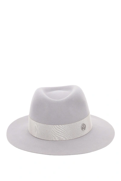 Shop Maison Michel Andre Felt Trilby Hat In Pearl Grey (grey)