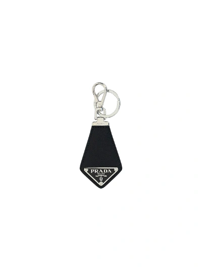 Shop Prada Keyring In Nero