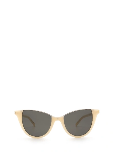 Shop Saint Laurent Sl 368 Ivory Sunglasses In 4
