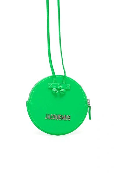 Shop Jacquemus Le Pitchou Round Purse In Neon Green (green)