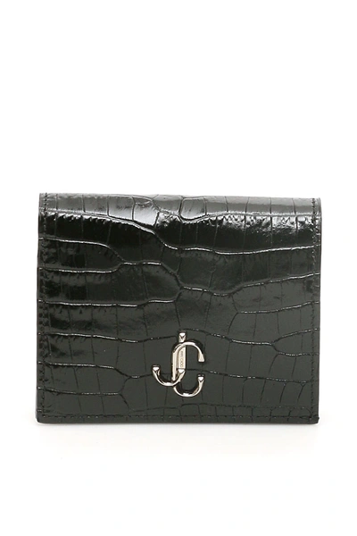 Shop Jimmy Choo Monogram Hanne Wallet In Black (black)