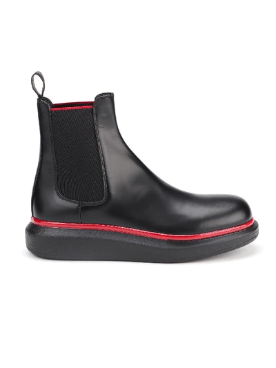 Shop Alexander Mcqueen Chunky Sole Chelsea Boots In Blk/blk/plum/plum