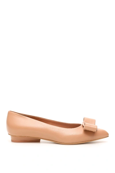 Shop Ferragamo Viva Ballet Flats In New Blush (beige)