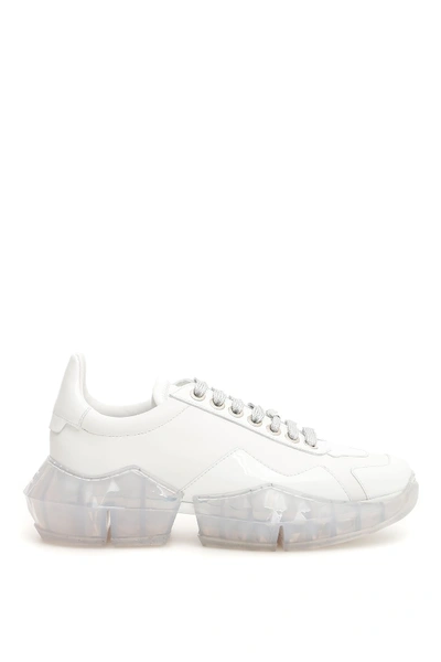 Shop Jimmy Choo Diamond Sneakers In White (white)