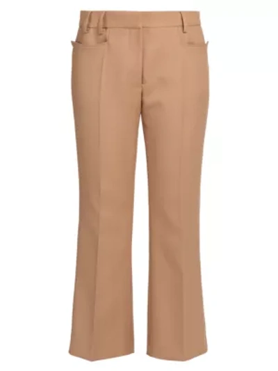 Shop Stella Mccartney Carlie Cropped Flare Trousers In Camel
