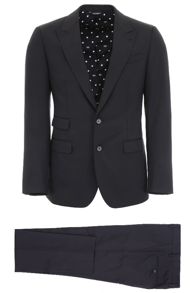 Shop Dolce & Gabbana Napoli Suit In Blu Scurissimo 1 (blue)