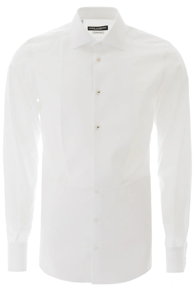 Shop Dolce & Gabbana Tuxedo Shirt In Variante Abbinata (white)