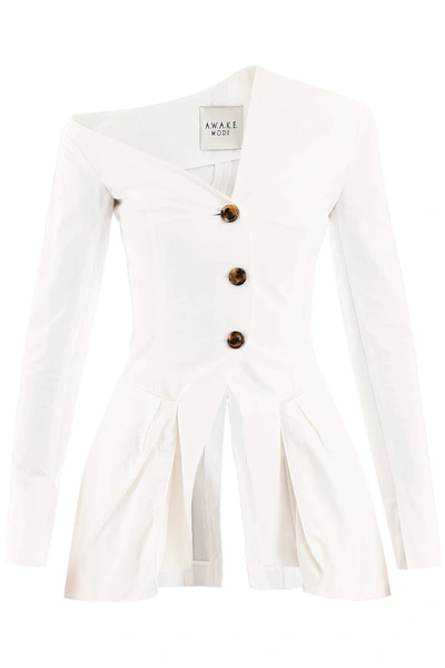 Shop A.w.a.k.e. Asymmetrical Blazer In White (white)