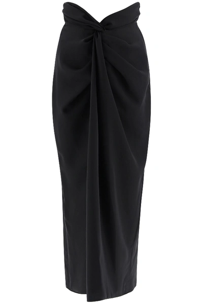 Shop A.w.a.k.e. Draped Skirt With Knots In Black (black)